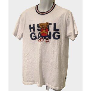 Hustle Gang Men Sportsmen Knit T Shirt Size LG White